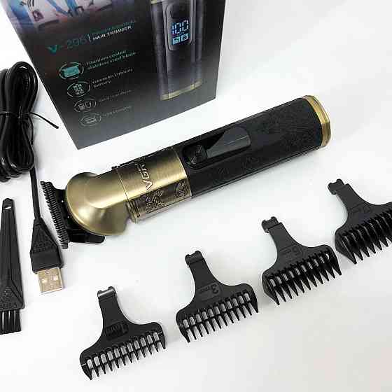 Електрична машинка для стрижки з насадками VGR, Бездротові машинки для стрижки легкі EU-87 Львів