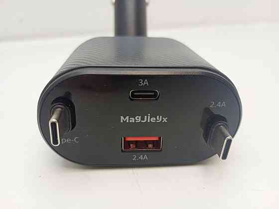 Автомобільна зарядка в прикурювач 80W 4 в 1 Magjieyx CC-02A з висувними кабелями Type C 30W, Type C 20W (товар вживаний) Луцьк