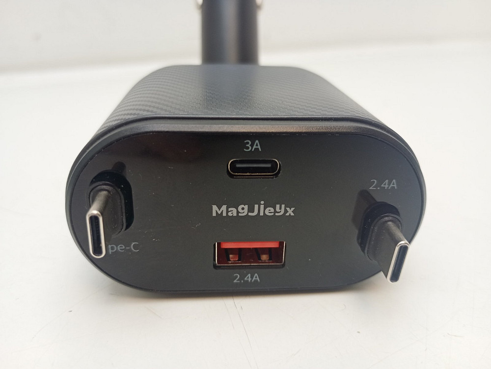 Автомобільна зарядка в прикурювач 80W 4 в 1 Magjieyx CC-02A з висувними кабелями Type C 30W, Type C 20W (товар вживаний) Луцьк - фото 2