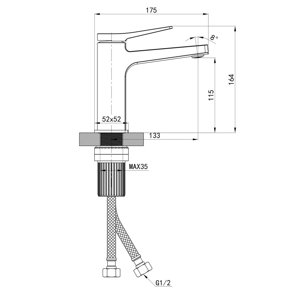 Смеситель для раковины низкий Qtap Nando QTNAN270CRM48649 Chrome Киев - изображение 2