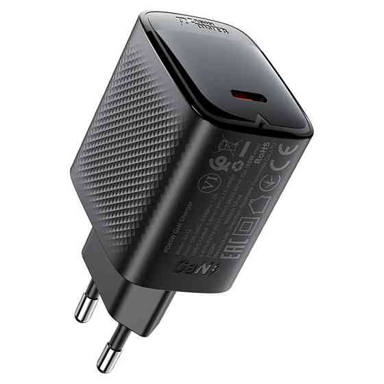 Мережевий зарядний пристрій ACEFAST A112 PD45W GaN single USB-C charger (EU) Black Одеса