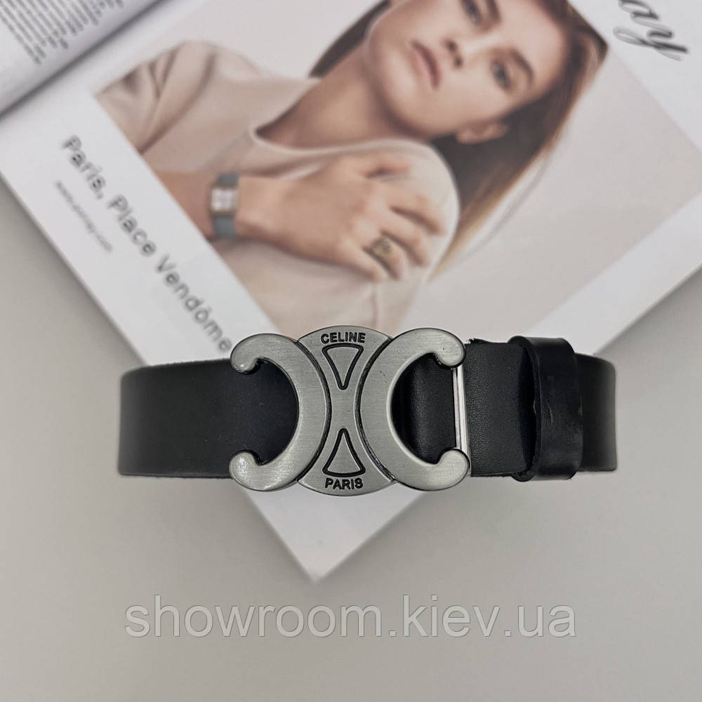 Женский кожаный ремень Celine grey (3 cм) Киев - изображение 2