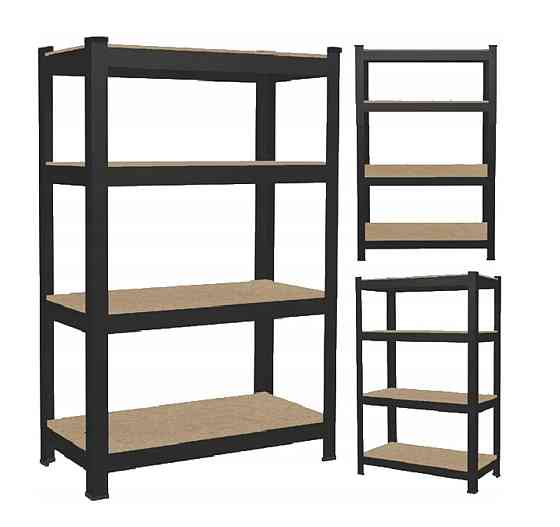 Стелаж металевий 150x70x30 4 полиці (чорний) Київ