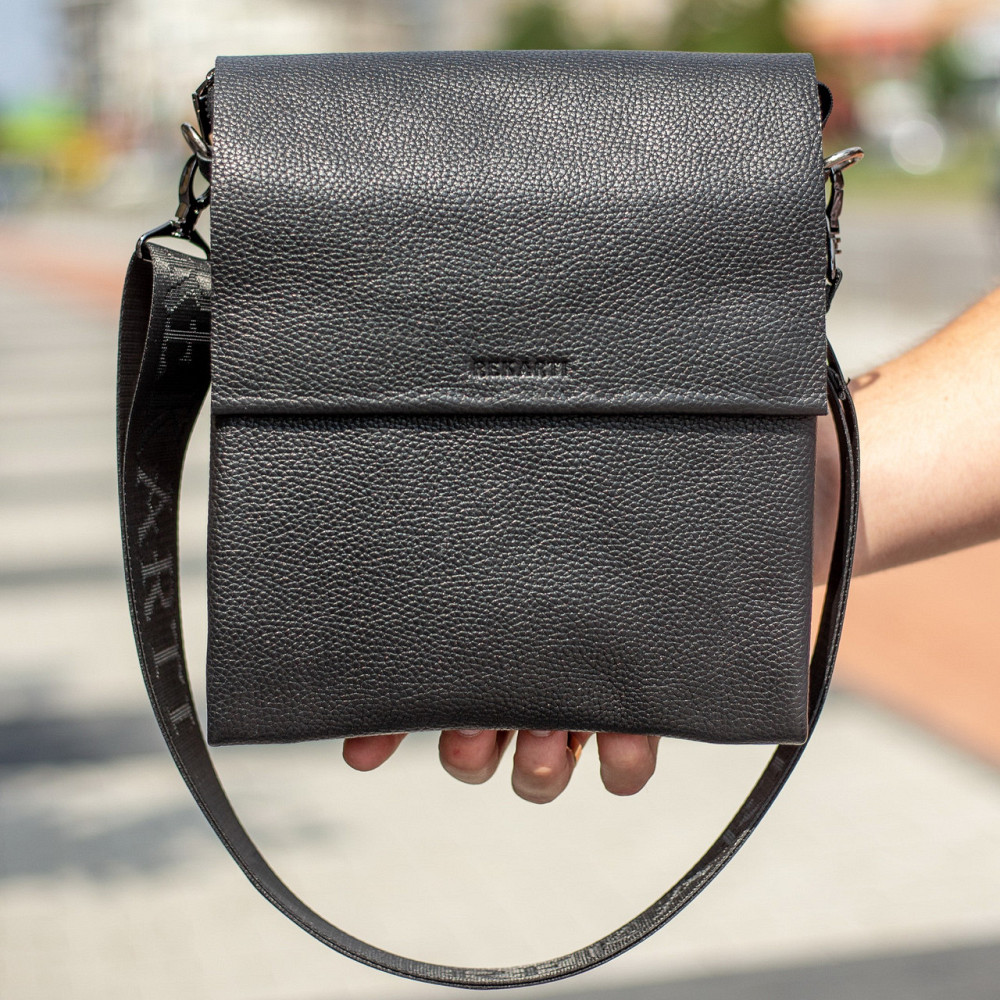 Мужская кожаная месенджер 23х26х6, сумка планшет через плечо BEXHILL TD-18621 черный Каменское - изображение 2