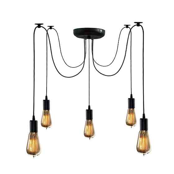 Подвесная люстра паук черная 5 ламп Е27 Spider NL 149-5 Одесса