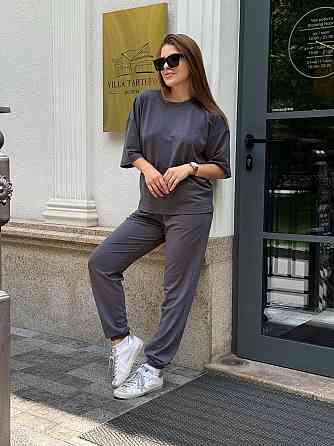 Спортивный костюм женский футболка и штаны джогеры Графитовый XS-S Харьков