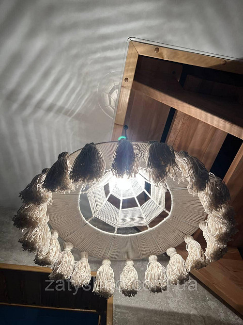 Люстра плетена кавова велика Київ - фото 2