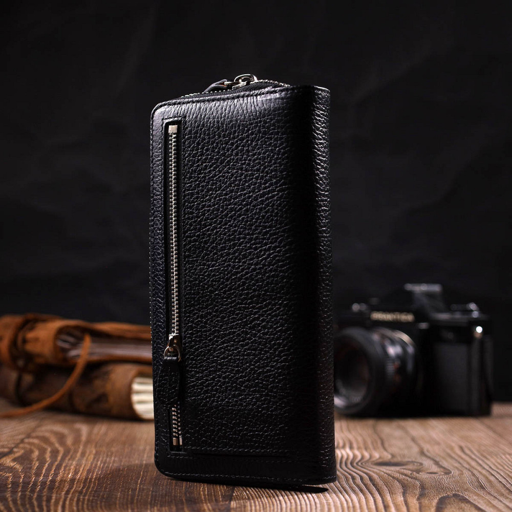 Кожаный женский кошелек с блоком для карт и документов Tony Bellucci 21955 Черный Киев - изображение 8