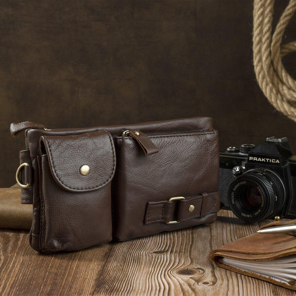 Поясна cумка чоловіча Vintage 14747 Коричнева Київ - фото 9