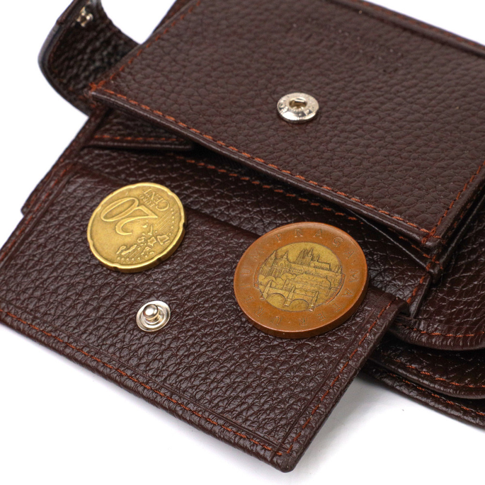 Идеальное портмоне для мужчин из натуральной зернистой кожи Коричневое (CANPELLINI) Киев - изображение 2