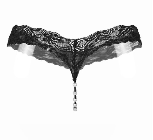 Еротичні трусики з перлами універсальний чорний Київ - фото 6