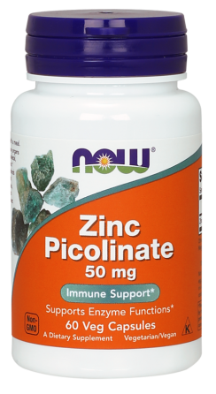 Піколінат цинку (Zinc Picolinate), Now Foods, 50 мг 60 капсул Київ