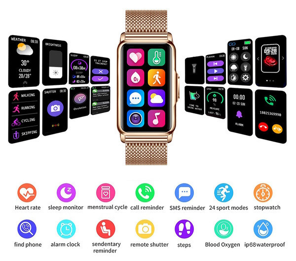 Умные смарт часы Smart Mioband Nano+ Gold (2 ремешка) Винница - изображение 20