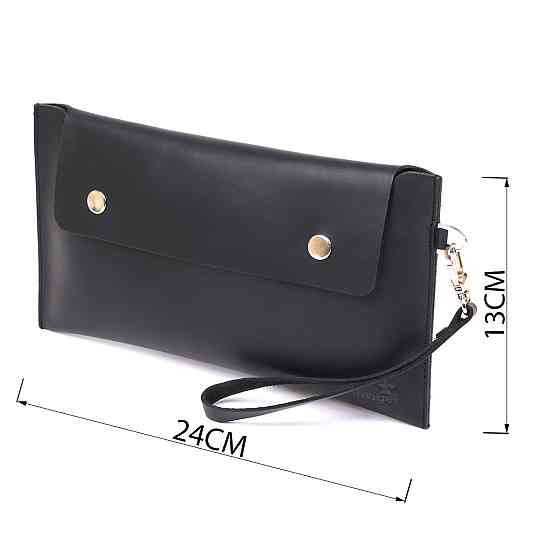 Шкіряна матова тревел-косметичка унісекс Shvigel 16426 Чорний Київ