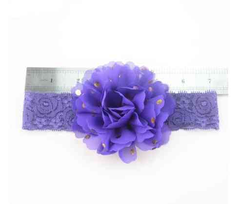 Дитяча фіолетова пов'язка на голову - окружність голови приблизно 40-52см, діаметр квітки 10см Київ