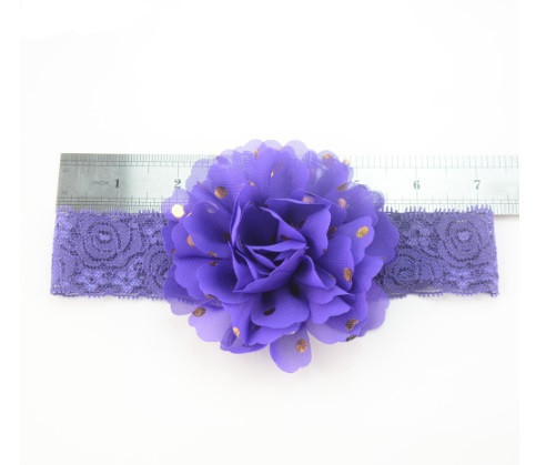 Дитяча фіолетова пов'язка на голову - окружність голови приблизно 40-52см, діаметр квітки 10см Київ - фото 3