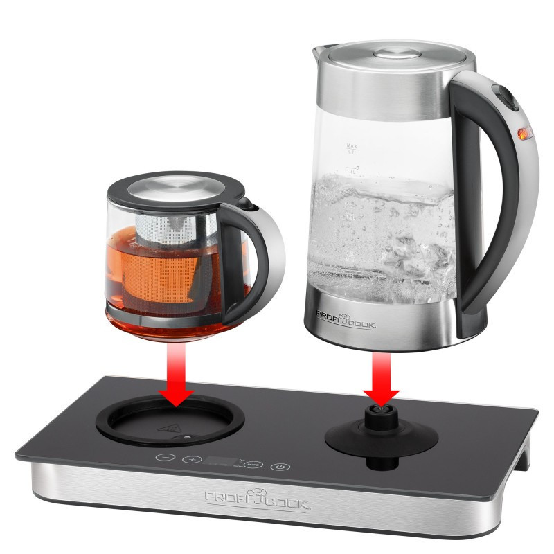 Электрический чайник с заварником сенсорный 1.7 та 0.8 литров Profi Cook PC-TKS (1056) Нововолынск - изображение 3
