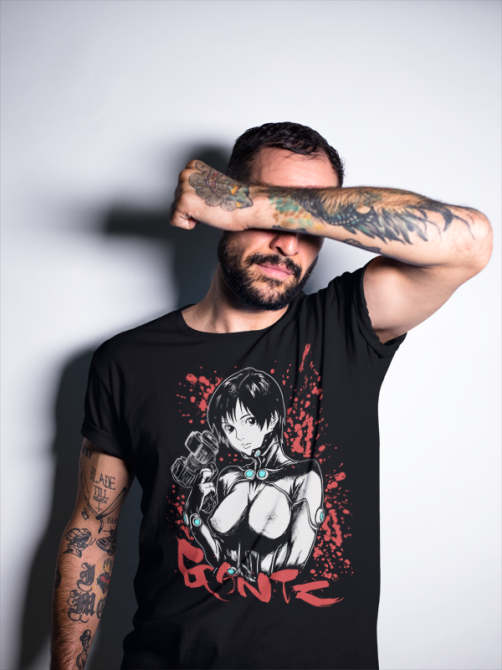 Футболка чоловіча з аніме принтом Кеі Куроно Гантз Манга оверсайз (S/M/L) Чорний AnimeJ0005 Дніпро - фото 14