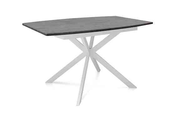 Стіл Річард 140(+40)*85 білий метал/мрамор темний Київ