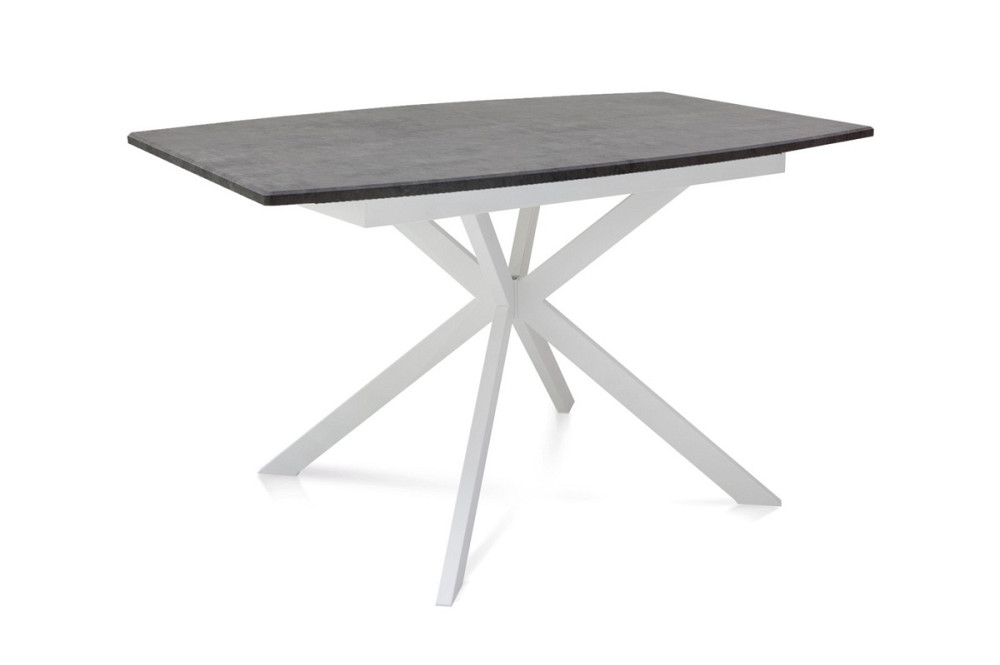 Стіл Річард 140(+40)*85 білий метал/мрамор темний Київ - фото 1