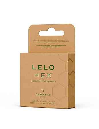 Презервативи LELO HEX Condoms Organic 3 Pack, тонкі та суперміцні Sex Aura Київ