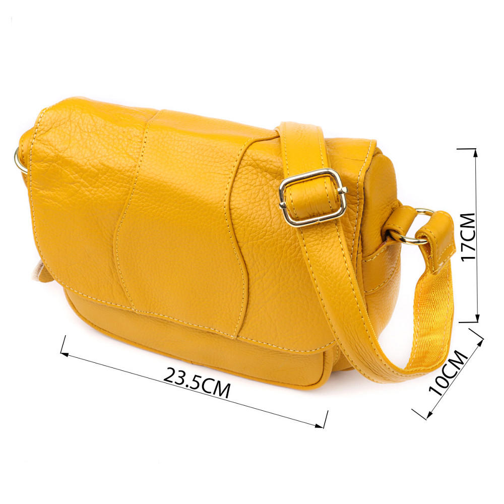 Кожаная сумка для женщин на каждый день Vintage 22969 Желтый Киев - изображение 3
