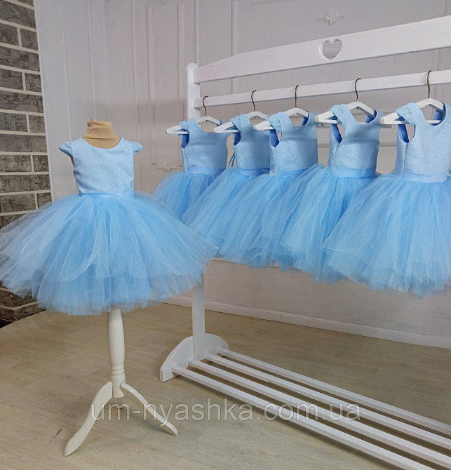 Детское нарядное голубое платье с блестками 92-128 Кривой Рог - изображение 2