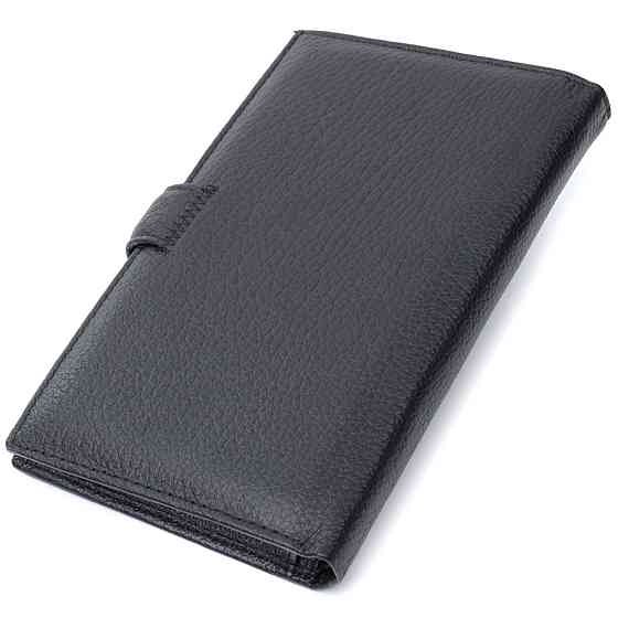 Универсальный мужской бумажник для денег и документов из натуральной кожи ST Leather 22735 Черный Киев