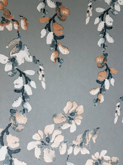 Шпалери флізелінові Khroma LAV601 LA VIE EN ROSE сірі гілки квіти різного кольору Київ - фото 3