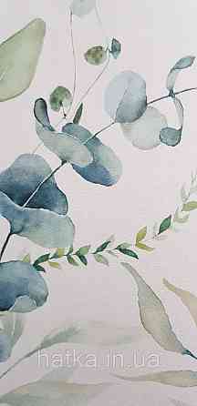 Шпалери флізелінові еко Rasch Kids World II 0.53х10 дитячі гілки листя акварель зелені блакитні на білому Київ