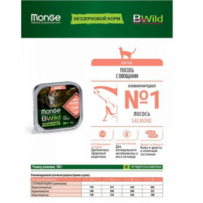 Паштет для котів Monge BWild Grain Free Wet Salmon Adult Cat 100 г (8009470012881) Вінниця - фото 4