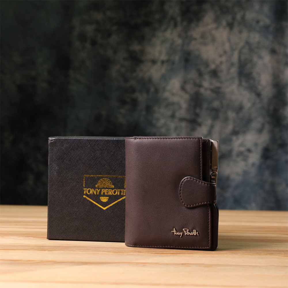 Вместительный женский вертикальный кошелек из натуральной кожи Tony Perotti 20841_1 (2656 moro) Коричневый Киев - изображение 1