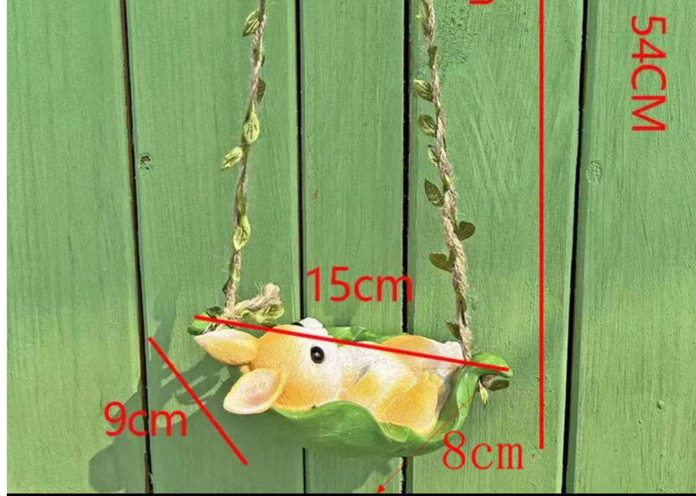 Кролик Мрійник у гамаку 15 х 9 см Полістоун. Для міні-саду. тераси, саду, балкону Одеса - фото 4