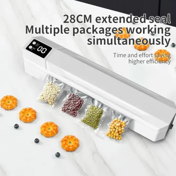 Вакуумный упаковщик пакетов Vacuum Sealer / Автоматический бытовой вакууматор с пакетами, вакуумайзер для упаковки и хранения пищи Коломыя