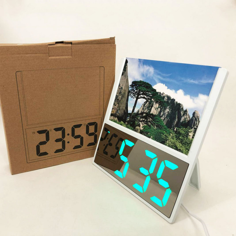 Настольные часы с функцией подсветки DS-6608, Красивые настольные часы Цифровые CR-79 Ивано-Франковск - изображение 4