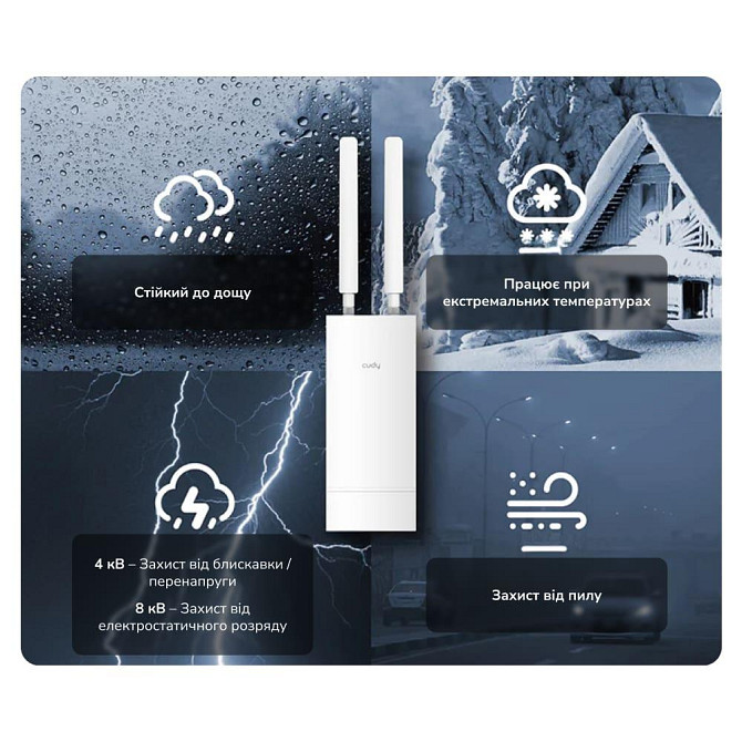 Маршрутизатор зовнішній дводіапазонний Cudy LT500 WiFi 5 Mesh 4G LTE Outdoor CAT4 Вінниця - фото 7