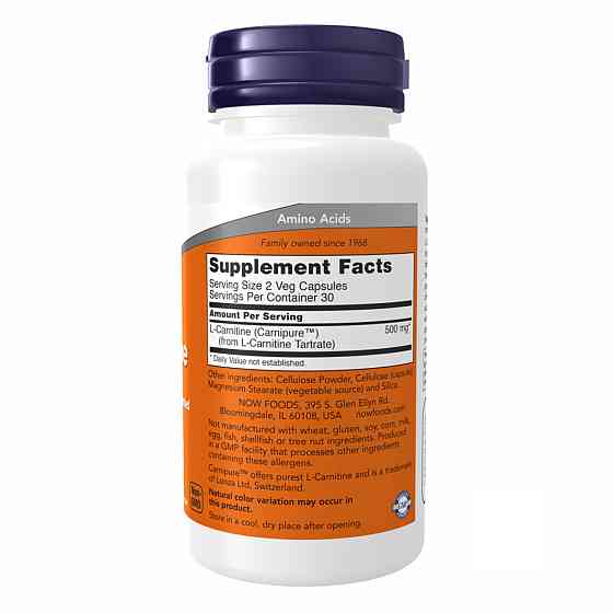 Л-карнитин Now Foods L-Carnitine 250mg 60 vcaps Киев