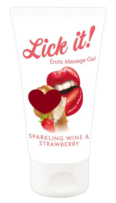 Масажний гель ІГРИСТЕ ВИНО І ПОЛУНИЦЯ Lick It (50 мл) Sex Aura Київ - фото 1