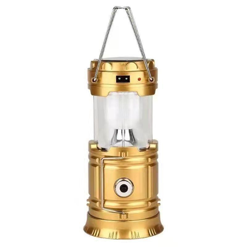 Ліхтар кемпінговий світлодіодний 36 Вт з USB зарядкою, ручкою та підвісом • Світильник туристичний HP-DT-1GOLD Київ - фото 1