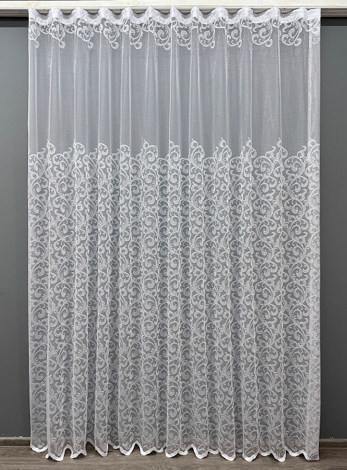 Тюль жакард "Преміум" колір білий 1358т Київ - фото 7