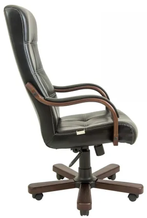 Офісне Крісло Керівника Richman Virginia Шкіра Wood Lux М2 AnyFix Чорний Дніпро