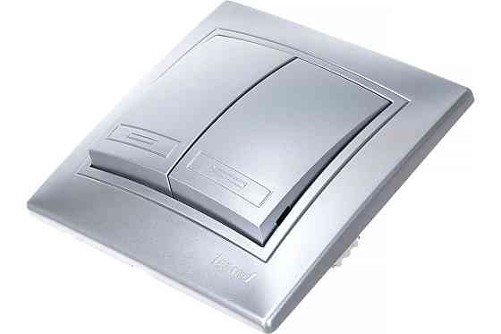 MIRA Вимикач подвійний метал сірий зі вставкою  Lezard Харків