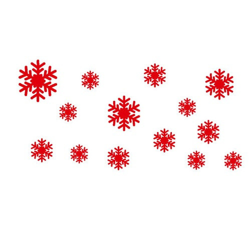 Наклейки сніжинки на вікна 50 на 35 см червоний Київ - фото 4