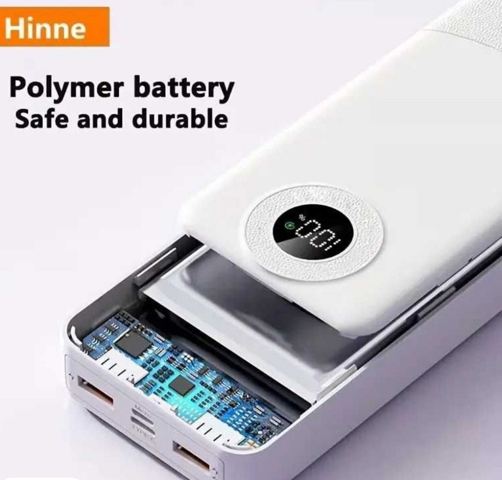 Павербанк Hinne 10000 mAh з вбудованими кабелями (PD 20W, LED дисплей) Харків - фото 4
