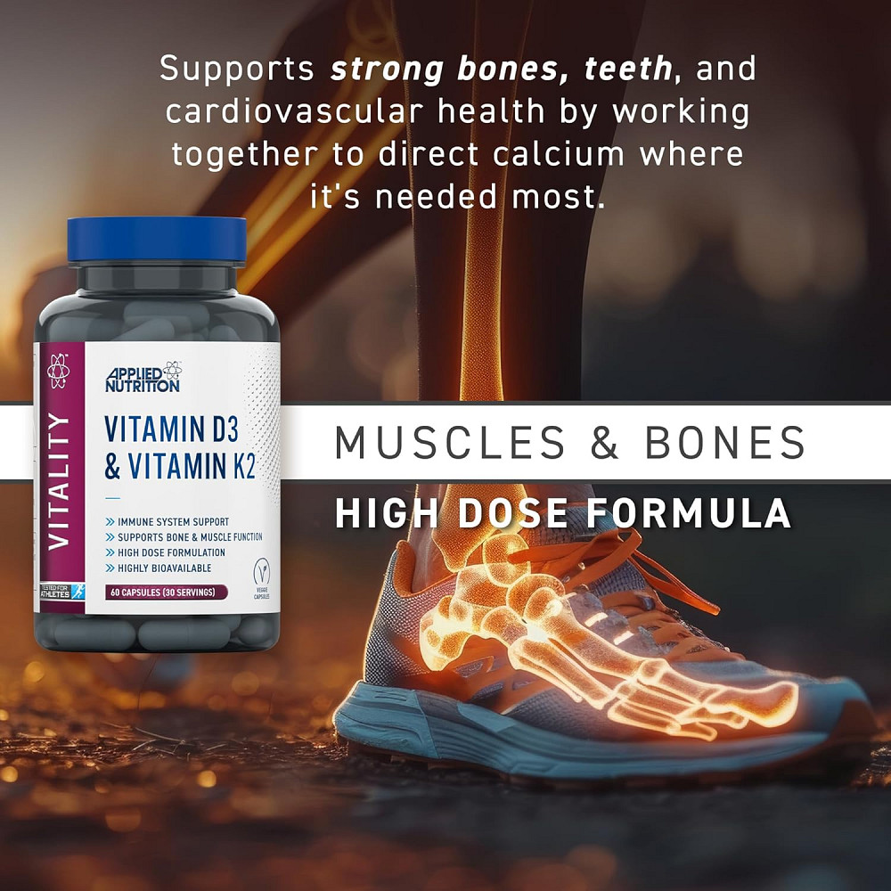 Вітамін D3 та K2 Applied Nutrition Vitamin D3 & K2 60 капсул Луцьк - фото 3