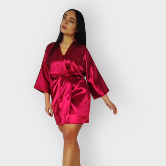 Халат жіночий атлвсний під пояс довжина 90см Бордовий 3XL/4XL Харків