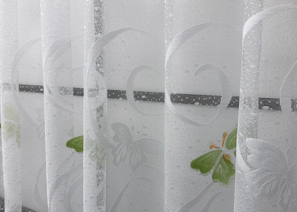 Тюль жаккард VR-Textil № 1895т Арка на кухню цвет белый 300х150 см (53-0097) Киев - изображение 4