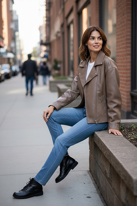 Косуха коричнева женская весна/осень Коричневый S Харьков - изображение 4