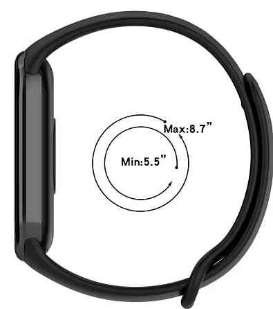 Ремінець для Xiaomi Mi Band 8 та Mi Band 9 силіконовий змінний браслет для фітнес трекера Xiaomi Mi Band (чорний) Миколаїв