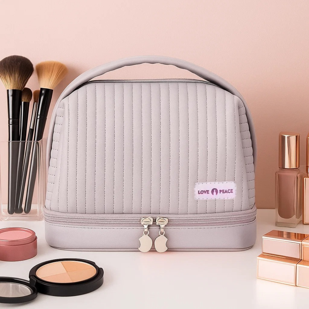 Косметичка для приладдя зі штучної шкіри для макіяжу, фіолетова Кам'янець-Подільський - фото 1